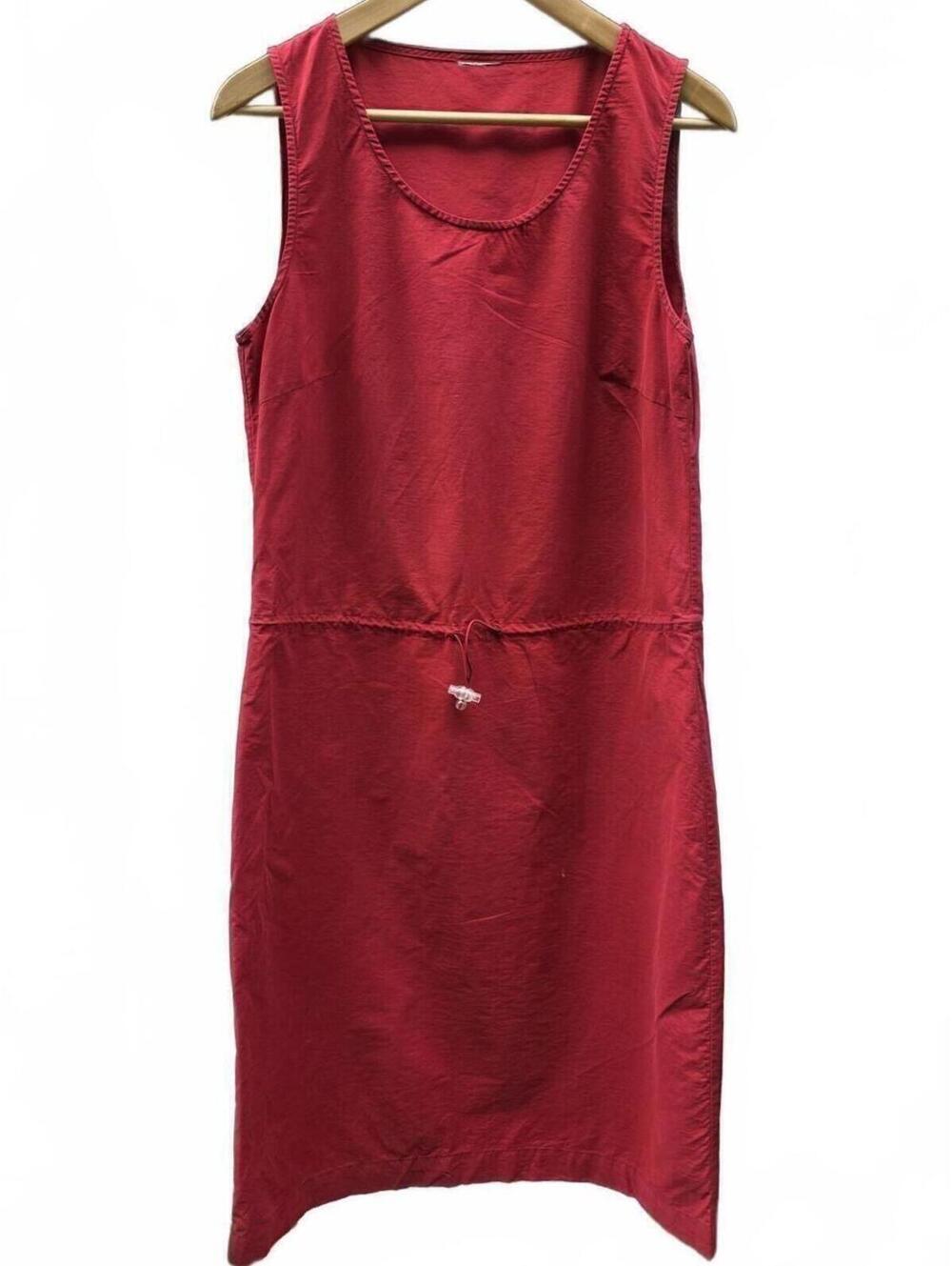 Red Sleeveless Drawstring Waist Shift Dress Patagonia Utility Style Small